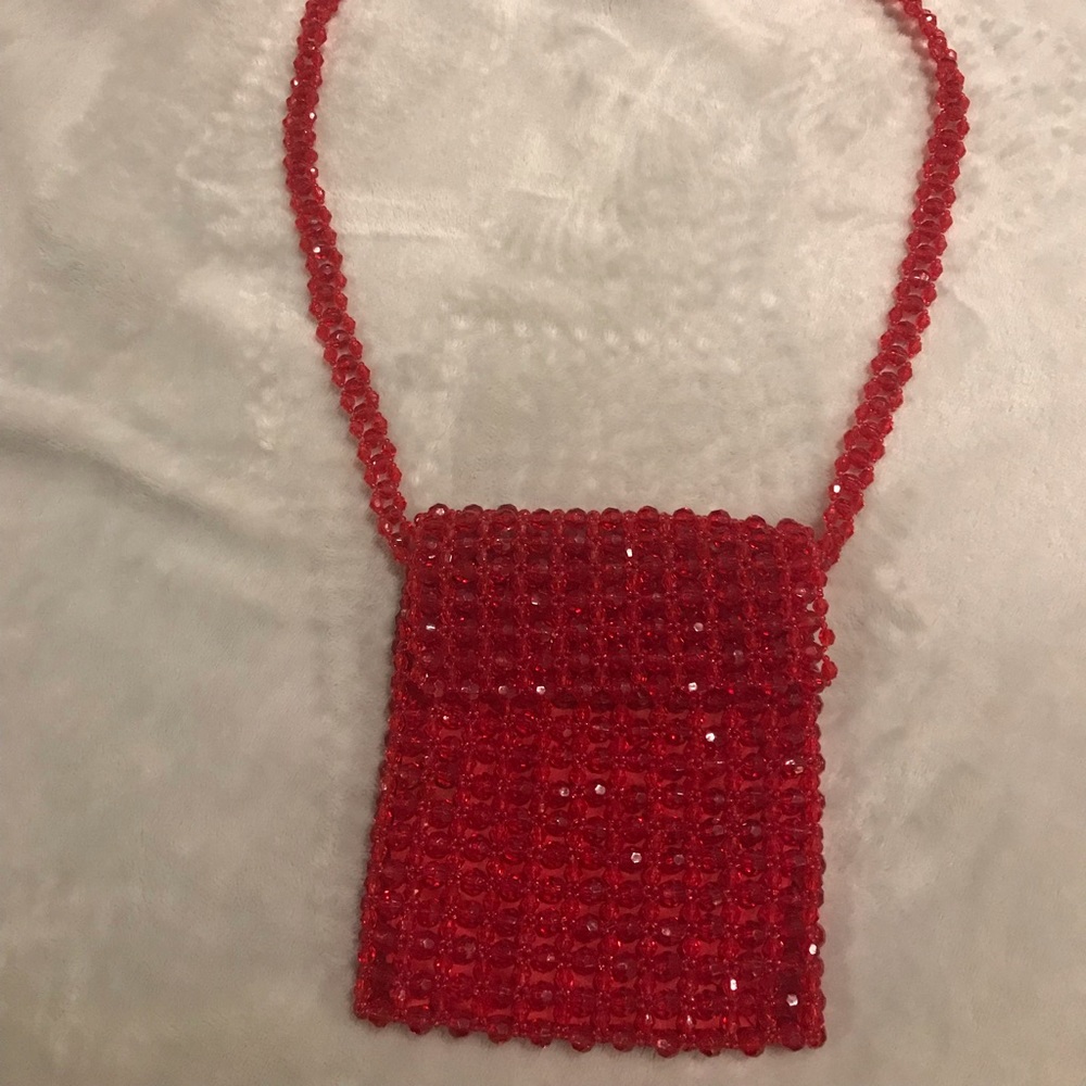 Express Red Beaded Purse